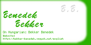 benedek bekker business card